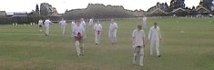 Barwick leave the pitch after hitting the winning runs